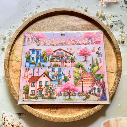 3 Sheets/pack Floral Garden Travel Miniature Scene 3D Stickers for Scrapbooking