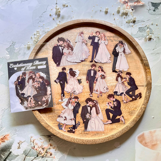 20 Pcs Love Evolution Series Couple Theme Stickers