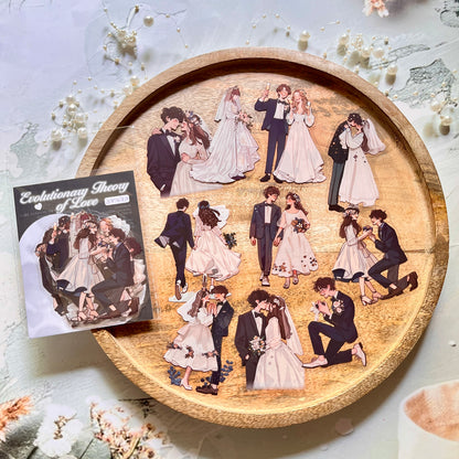 20 Pcs Love Evolution Series Couple Theme Stickers