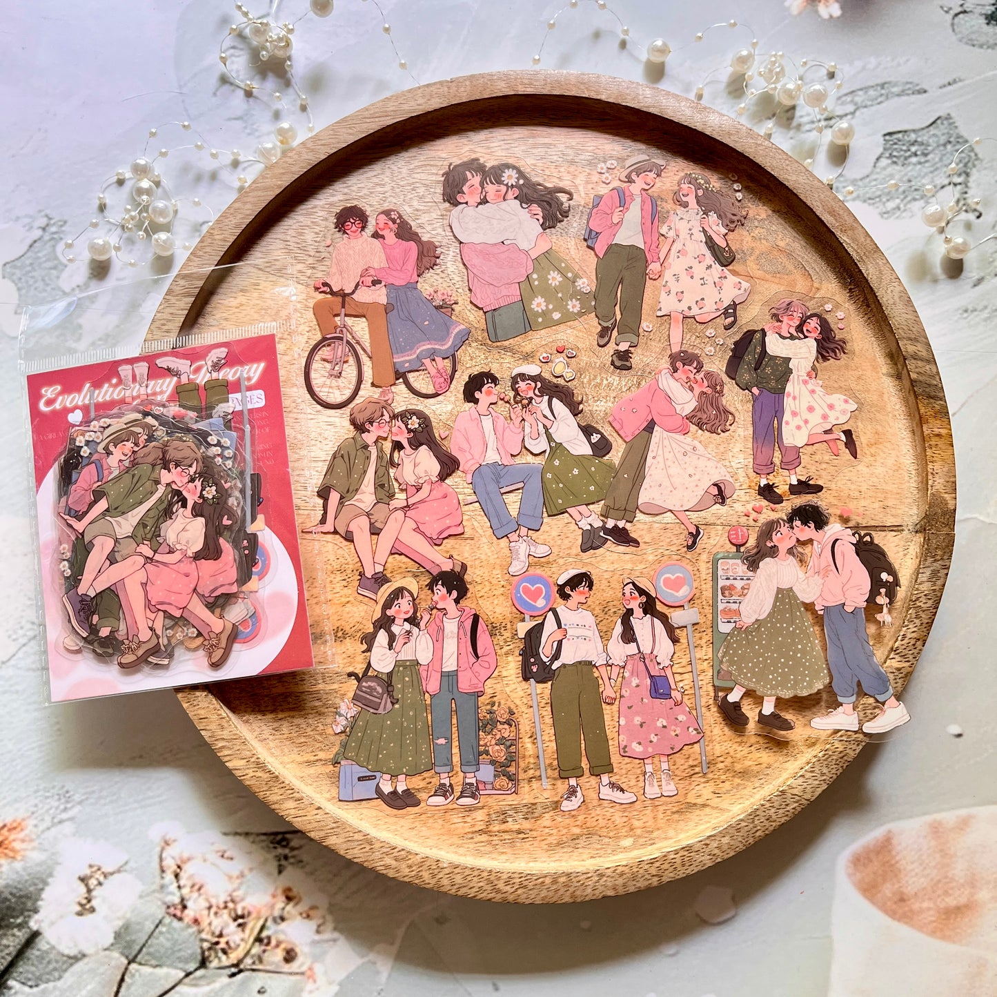 20 Pcs Love Evolution Series Couple Theme Stickers