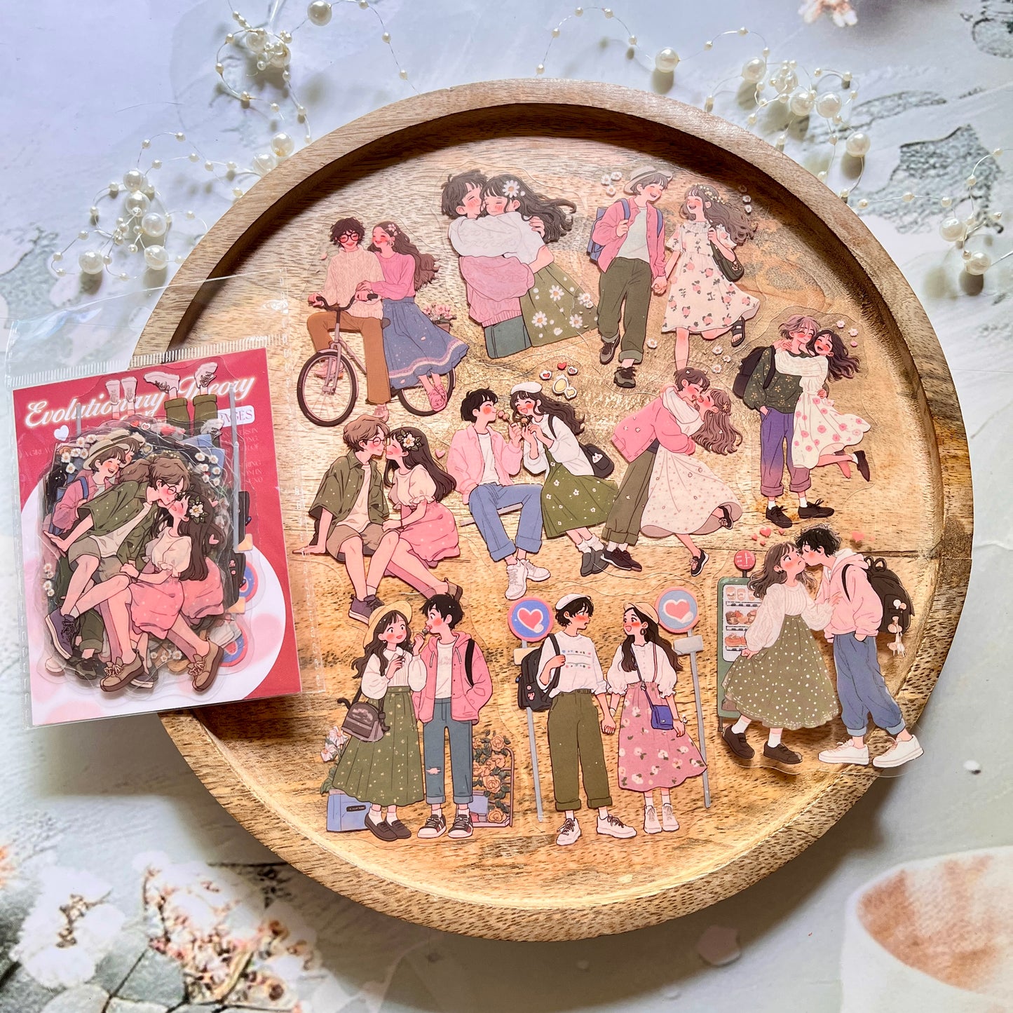 20 Pcs Love Evolution Series Couple Theme Stickers