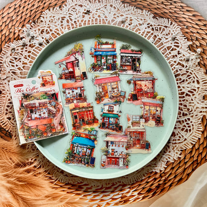 30 Pcs Her Coffee Memory Series Vintage Character Coffee Stickers