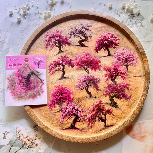 15 Pcs Branching Series Creative Tree Pattern Stickers for Journaling