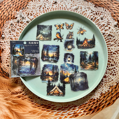 15 Pcs Nature Journey Series Vintage Forest Pet Sticker Pack