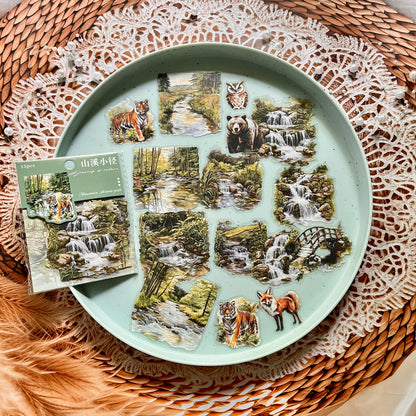 15 Pcs Nature Journey Series Vintage Forest Pet Sticker Pack