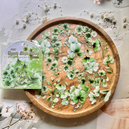 40 Pcs Blooming Clouds Pretty flowers and leaves stickers