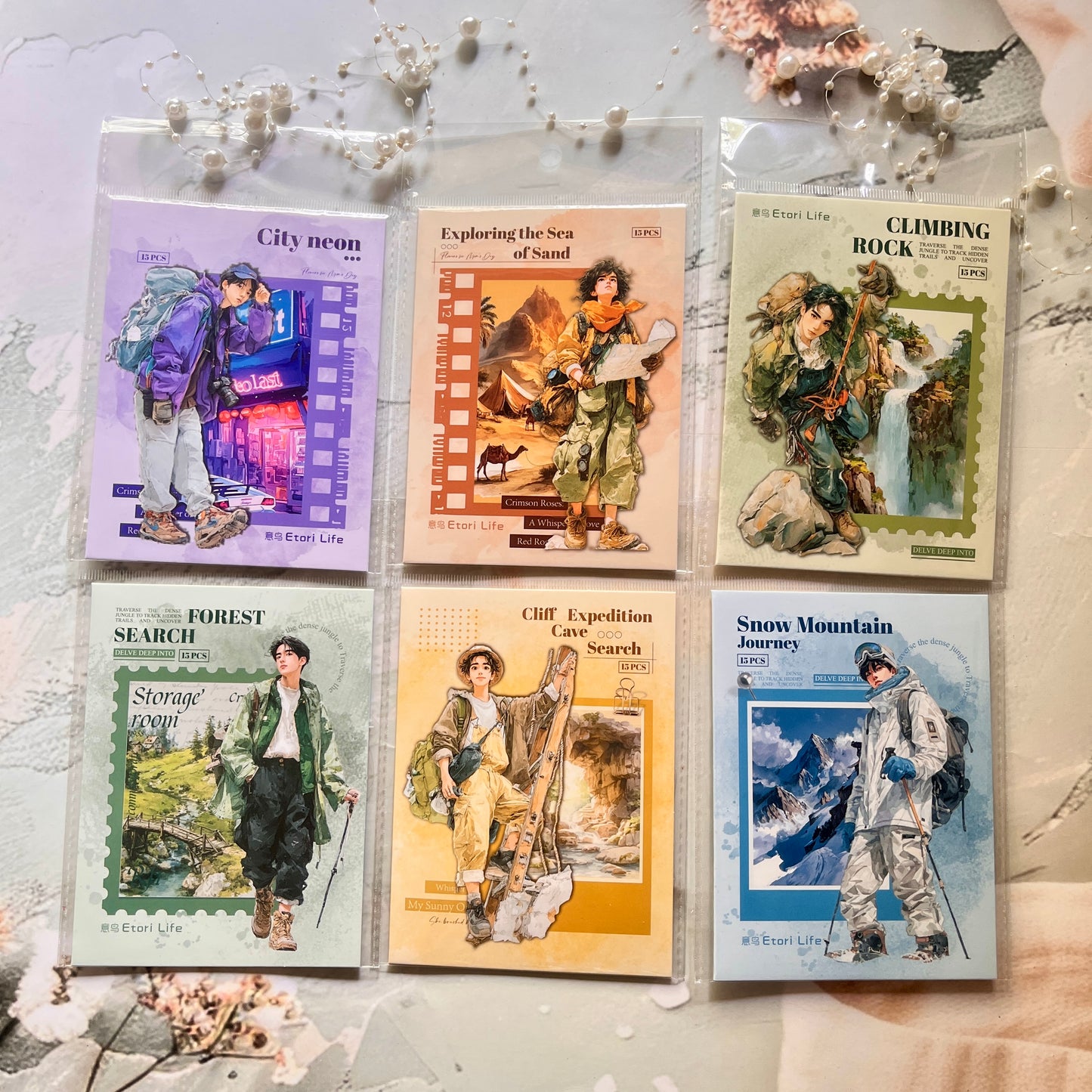 15 Pcs Adventure Journey Series Outdoor Sports Stickers