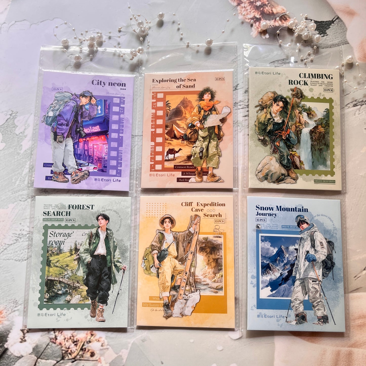 15 Pcs Adventure Journey Series Outdoor Sports Stickers