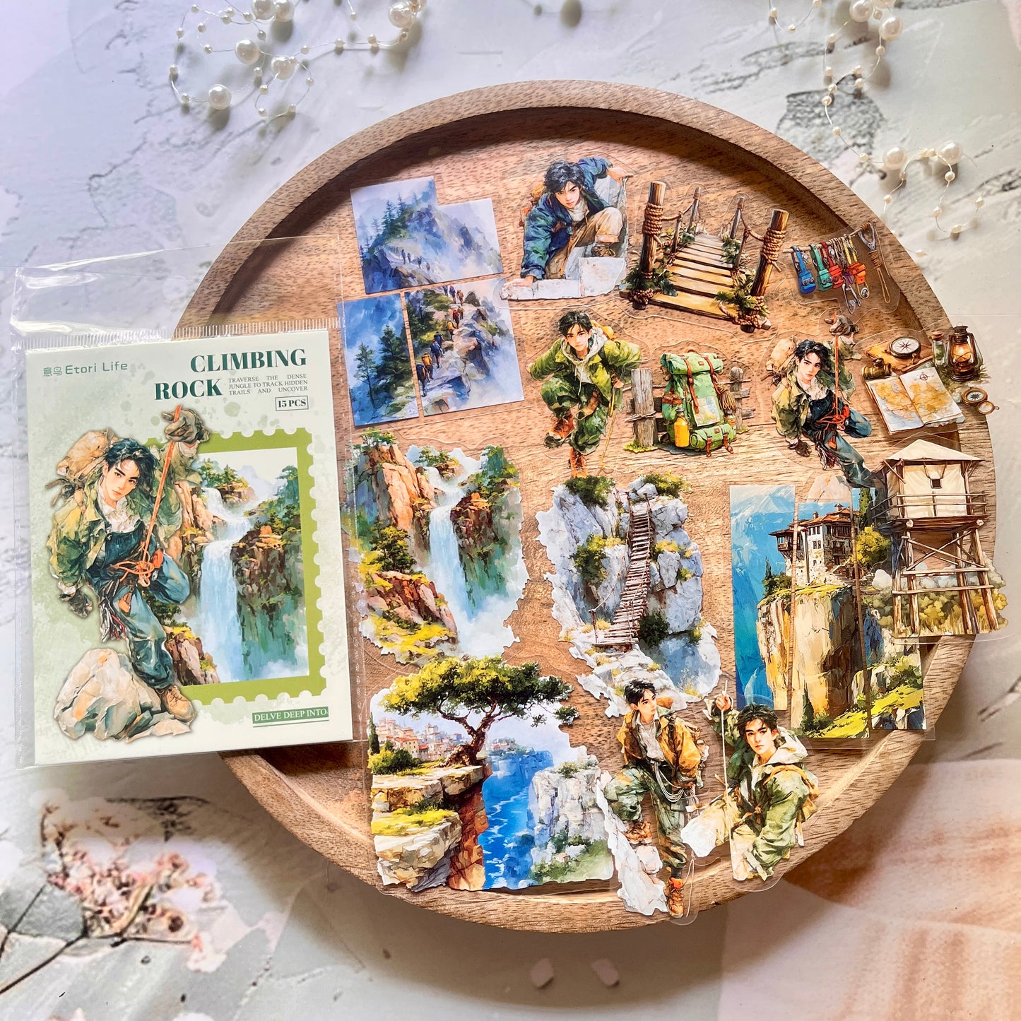 15 Pcs Adventure Journey Series Outdoor Sports Stickers