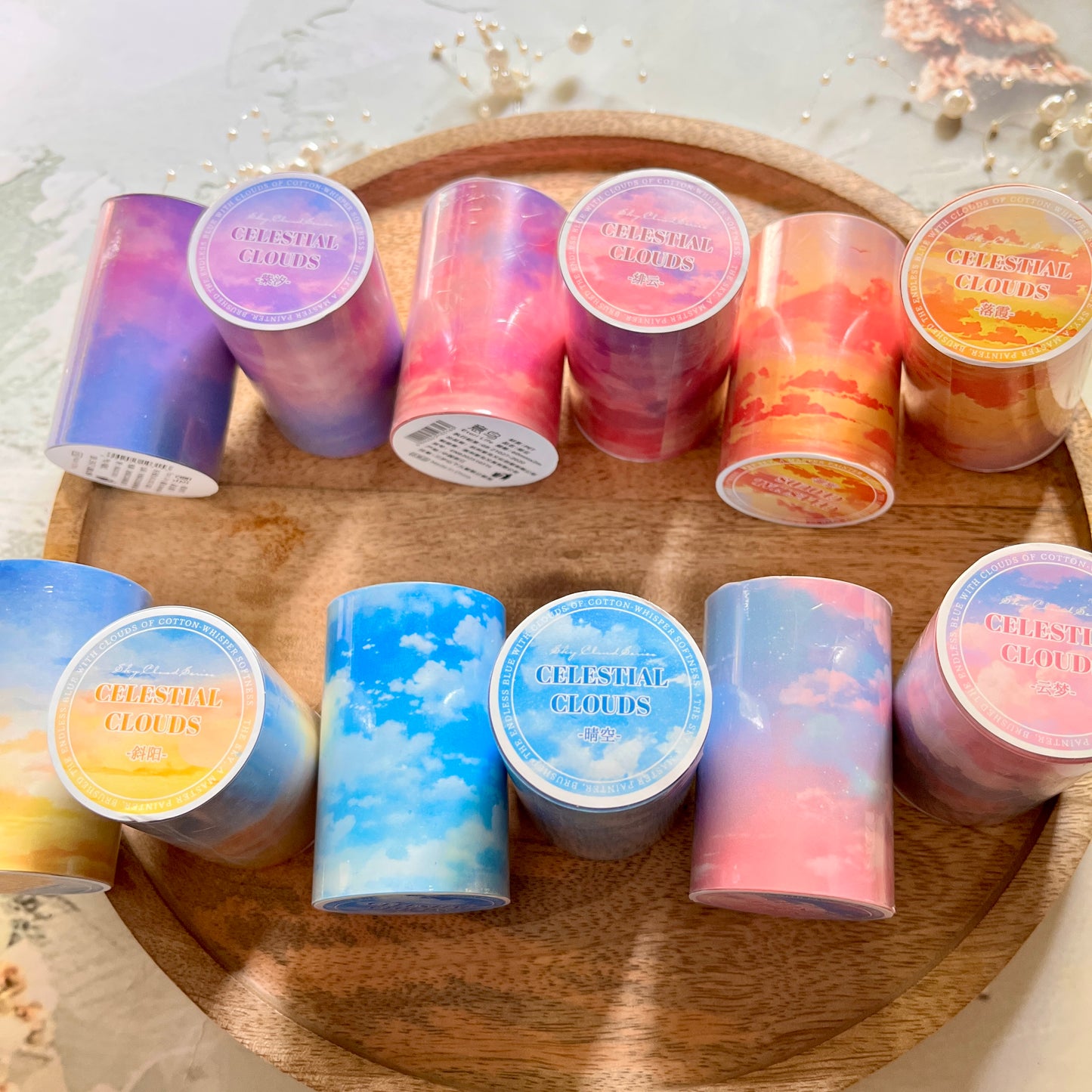 2M Roll Sky Cloudscape Series Sky-Themed Pet Tape