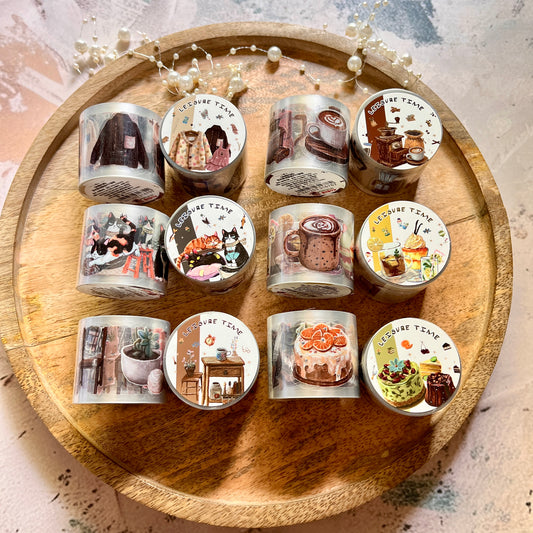 1 Roll Leisure Time Series Daily Life die cutting Matte Pet Tape