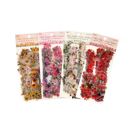 30 sheets/pack Alice Manor series flower collage PET sticker Pack