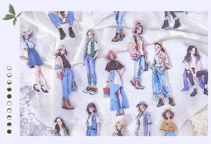 30 Pcs Ideal Wardrobe Series Literary Girl Character Outfit PET Sticker