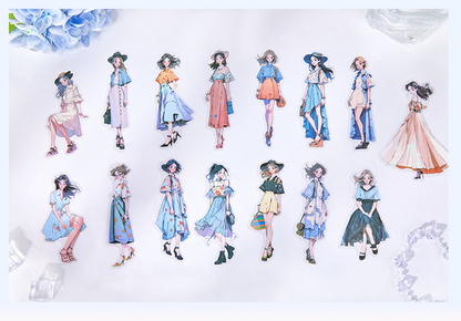 30 Pcs Ideal Wardrobe Series Literary Girl Character Outfit PET Sticker