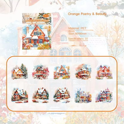 10 Pcs Colorful Dream Garden Retro Castle Stickers Pack