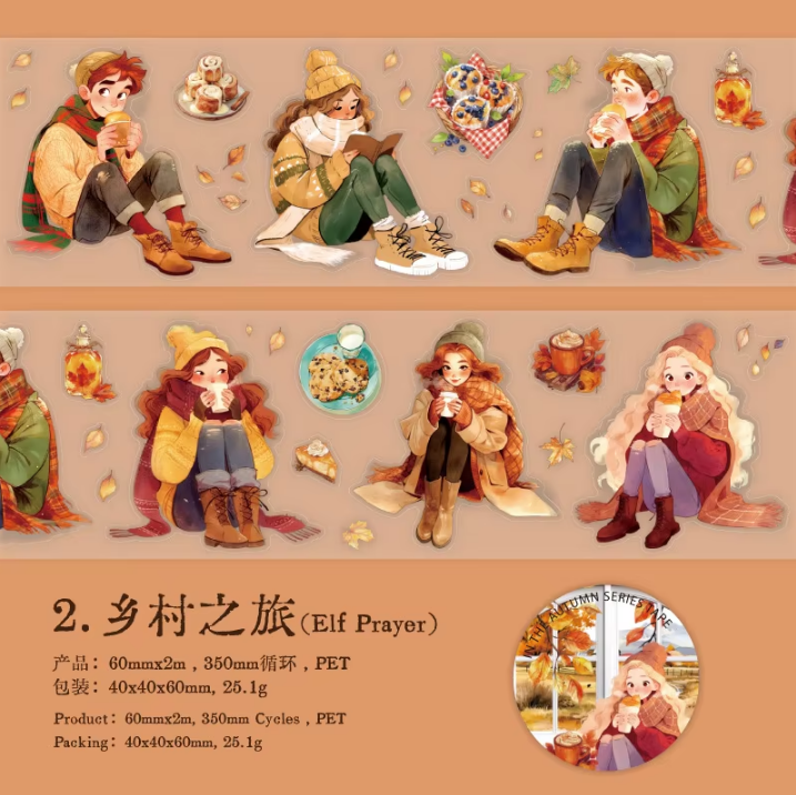 2M Roll In the fall series Autumn Elf Prayer Character Pet Tape for scrapbooking