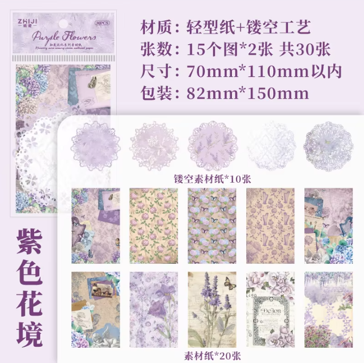 30pcs Know More Memory Series Material Paper pack