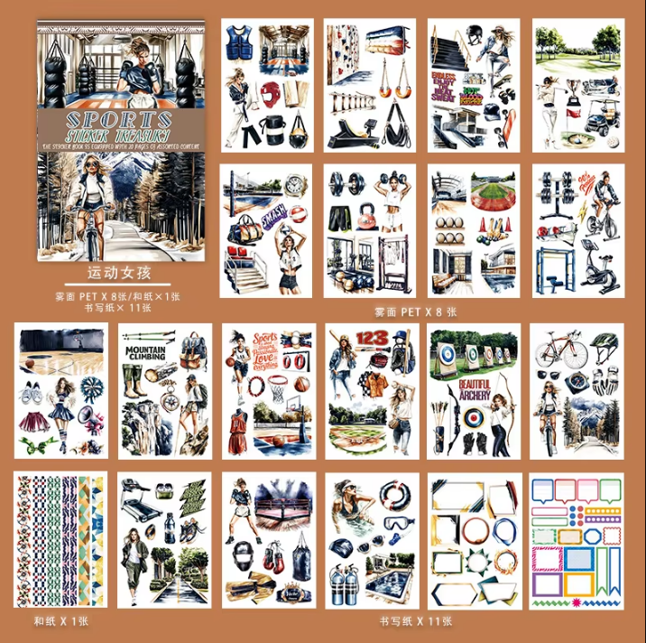 20 sheets Europe and the US landscape figures love and travel sticker book