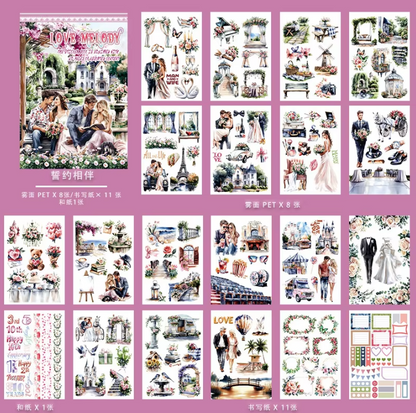 20 sheets Europe and the US landscape figures love and travel sticker book