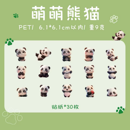 30pcs Cuteness Series Animal Theme Decorative Stickers