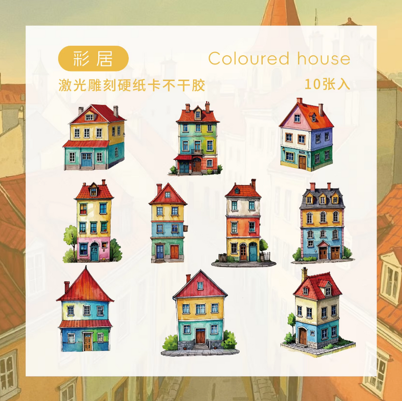 10pcs Hard Card Fairytale House Series House Theme Stickers – Team ...