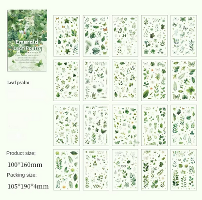 20 Sheets Floral Image Sticker Book for Journaling