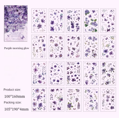 20 Sheets Floral Image Sticker Book for Journaling