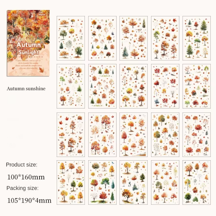 20 Sheets Floral Image Sticker Book for Journaling