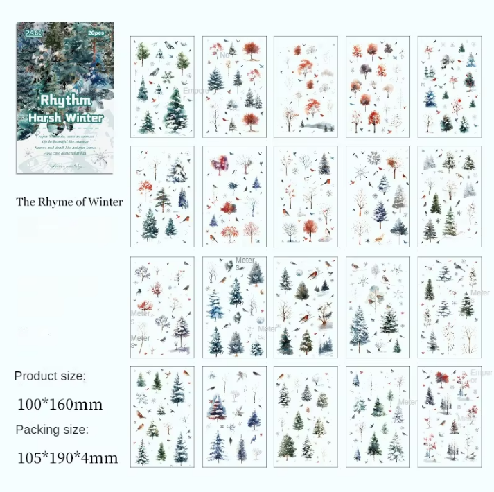 20 Sheets Floral Image Sticker Book for Journaling
