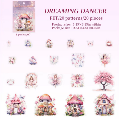 20pcs Forest Spirit Secret Shadow Series Forest Theme Stickers