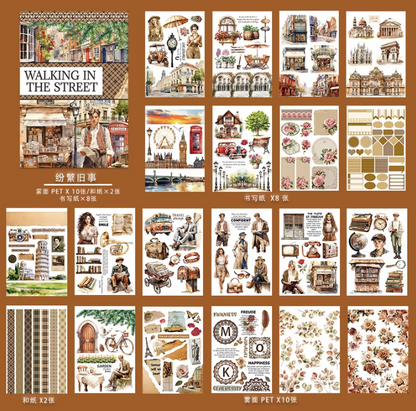 20 Sheets Character flower castle Handbook Decoration Sticker Book