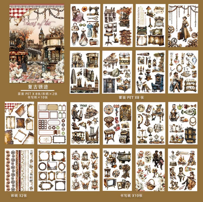 20 Sheets Character flower castle Handbook Decoration Sticker Book