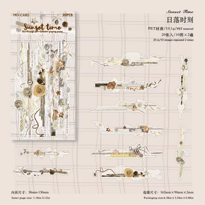 20pcs Paper Between the Handmade Room Series Collage Lace Decorative Stickers
