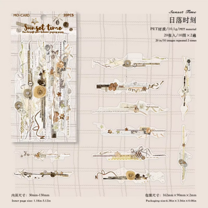 20pcs Paper Between the Handmade Room Series Collage Lace Decorative Stickers