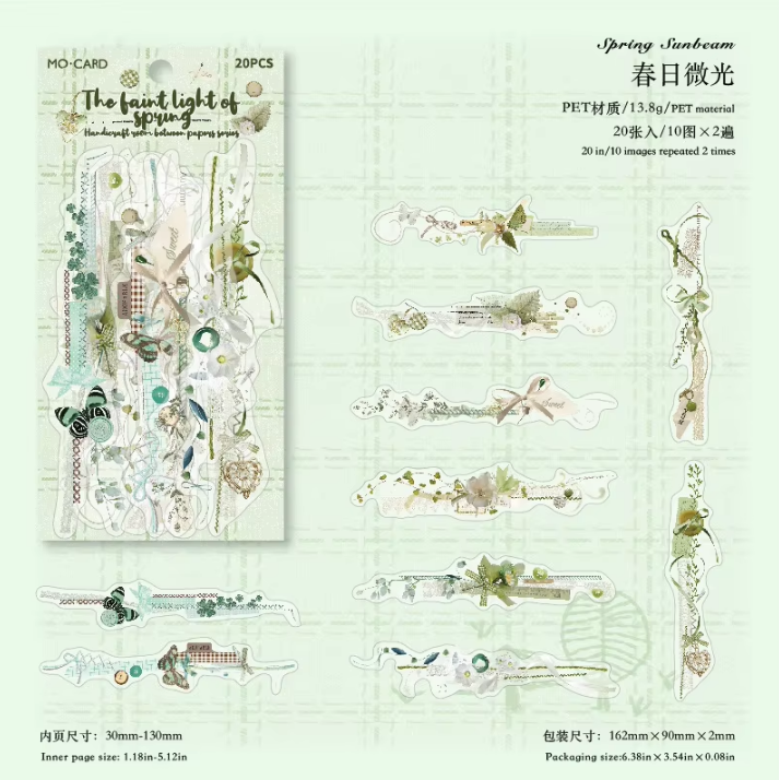 20pcs Paper Between the Handmade Room Series Collage Lace Decorative Stickers