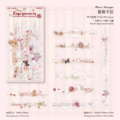 20pcs Paper Between the Handmade Room Series Collage Lace Decorative Stickers