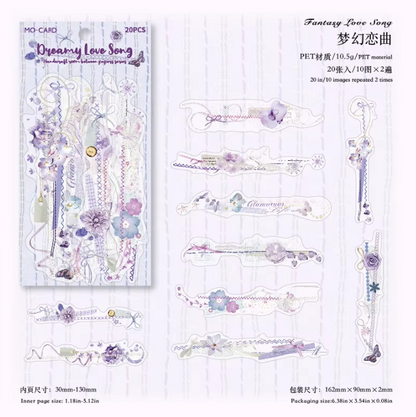 20pcs Paper Between the Handmade Room Series Collage Lace Decorative Stickers