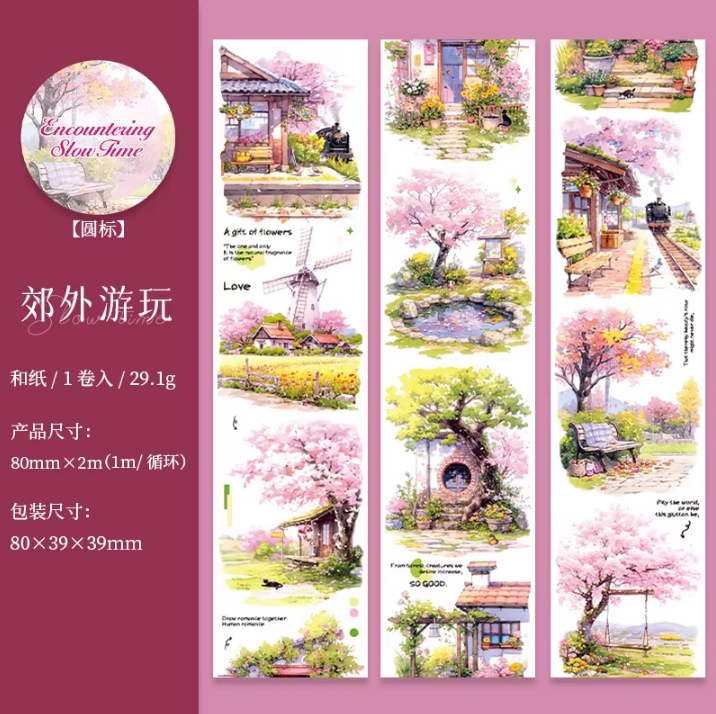 80mm*200cm Encounter Slow Time Series Vintage City Street Washi Tape