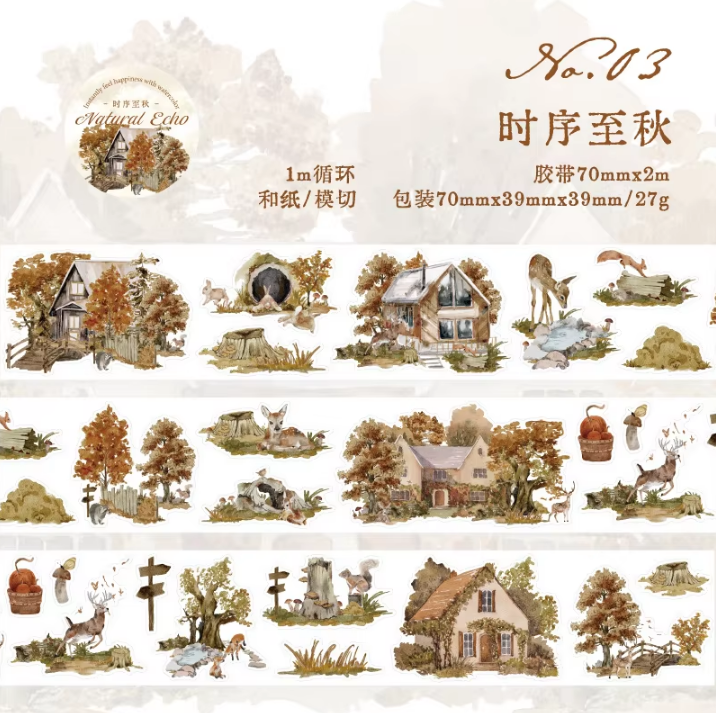 1 Roll Wind Journey Series Journey Landscape Washi Tape