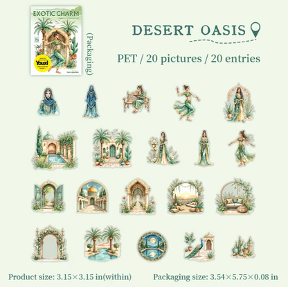 20pcs Exotic Journey Series Travel Scenery Vintage Stickers
