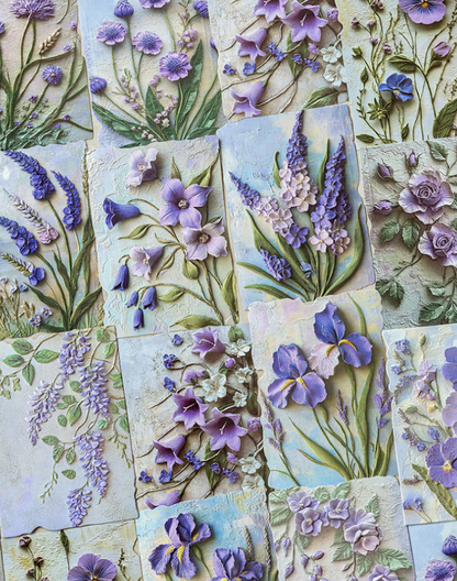 23 Pcs Flower and Grass Love Letter Series Vintage Relief Floral Material Paper