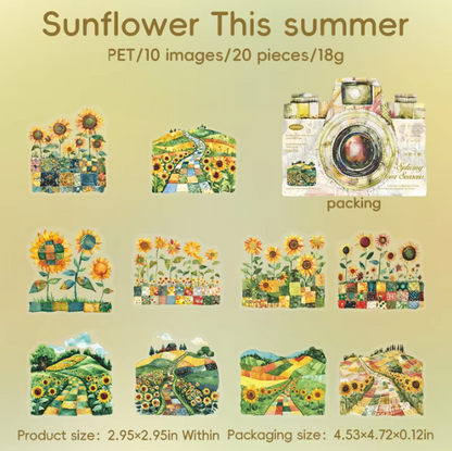20 Pcs Patchwork Seasons Series Collage Decorative Landscaping stickers