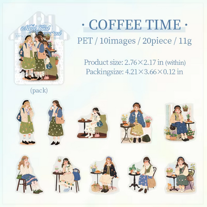 20 Pcs Mori Girl Story Series Character Life Stickers
