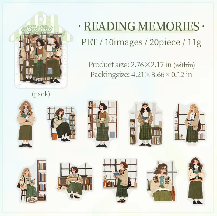 20 Pcs Mori Girl Story Series Character Life Stickers