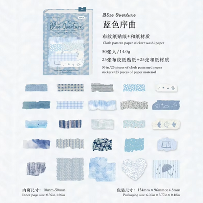 50 pcs Fragment Fabric Series Vintage stickers