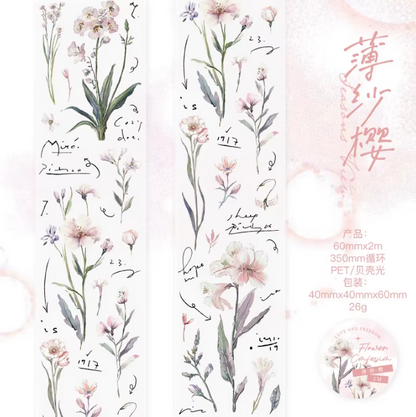 2M Roll Flower Confession Series Shell Light Flower Pet Tape