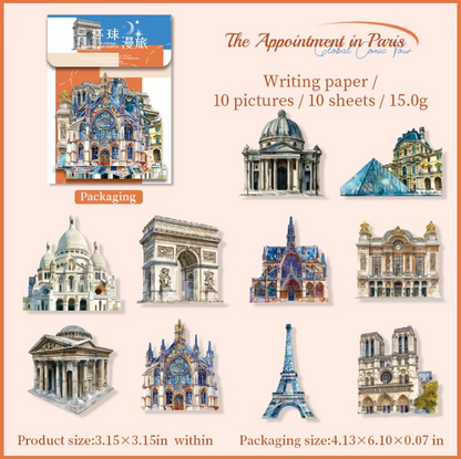 10 Pcs Universal Wanderlust Series Travel Theme Hard Card Stickers
