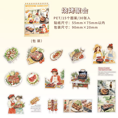 30 Pcs Let's Hang Out Series Casual Character sticker pack