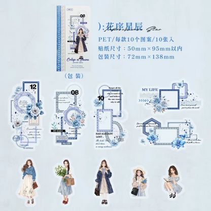 10 Pcs Romantic Deconstruction Series Light Retro Girl PET Strip Collage Sticker