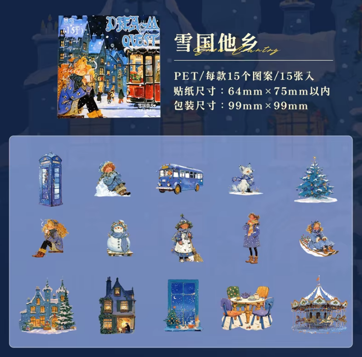 15 Pcs Dream Journey Series Fairy Tale Theme Sticker Pack